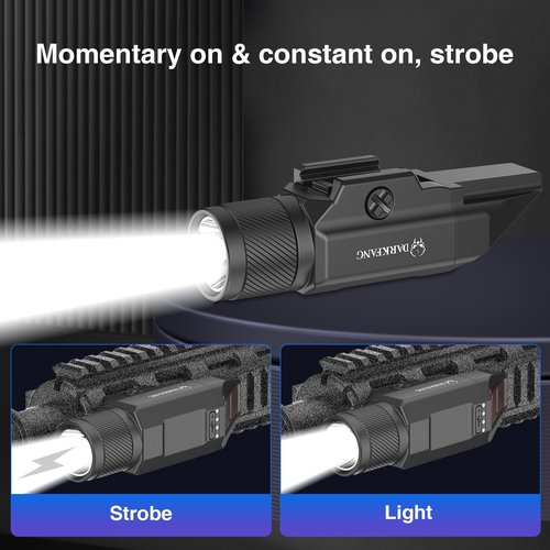 DARKFANG Low Profile 1500 Lumen Shotgun/Rifle Light with Momentary/Strobe Function for 1913 Picatinny Rail