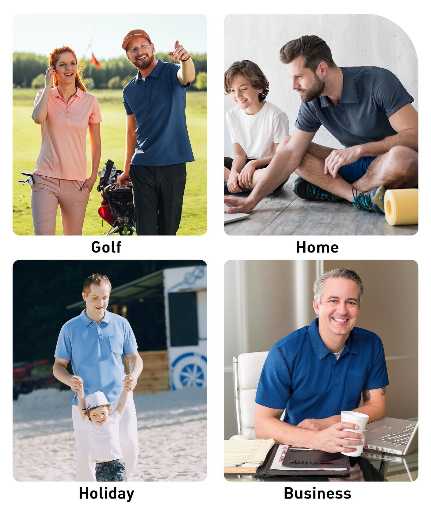SCODI 5 Pack Mens Pocket Polo Shirts Short Sleeve Multipack Golf Shirt for Men Moisture Wicking Casual Athletic Work T-Shirts White ForestGreen Lightkhaki Yellow Orange XL