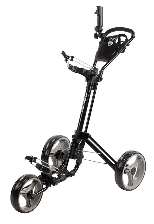 Qwik Fold 3 Wheel Push Pull Golf Cart - Patented one Second cart Open and Close Technology for Easiest Operation, Convenient Brake System, Durable Frame Design...