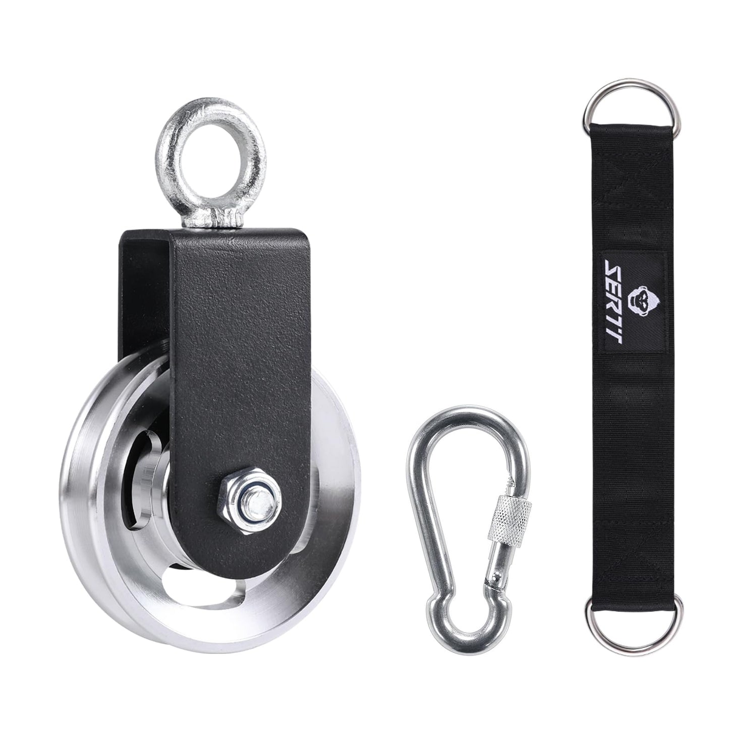 SERTT [1 Pack] Cable Pulley Wheel for Home Gym Pulley System, Upgraded 90mm Aluminium Alloy Gym Pulley for Maximum 660LBS Load