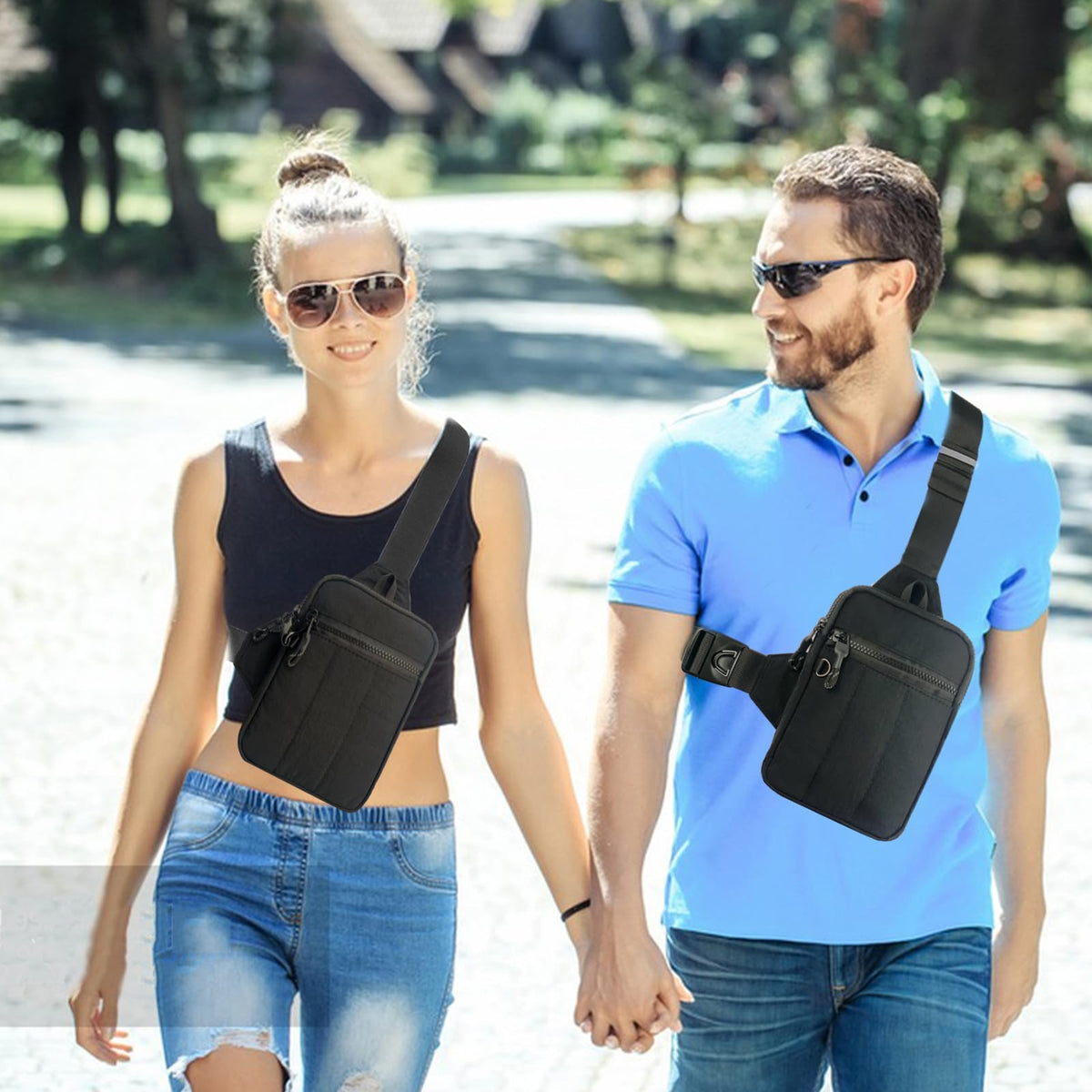 Vpoofree Mini Sling Bag for Men Crossbody,Small Chest Bag Casual Trendy Waterproof Lightweight Phone Crossover Daypack (Small sling bag-J)