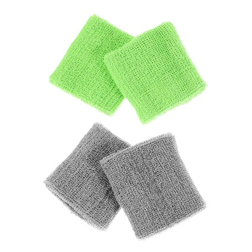 WOONEKY Elasticated Wristband Set 4 Pack Sports Wrist Wraps Sweat Absorbent for Yoga Fitness Running