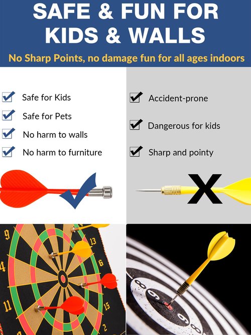 BATURU Magnetic Dart Board for Kids, Teens, and Adults — Double-Sided Dart Board Game with Strong Magnetic Darts, Roll-Up Portable Design, Gifts for Teen Boys, Family Parties, Camping, and Birthdays