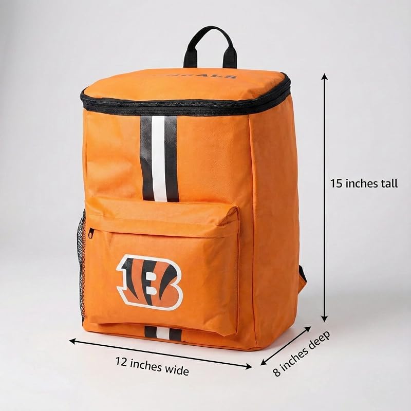 Cincinnati Bengals Cooler Backpack - 24L Insulated Team Gear Bag, Holds 36 Cans