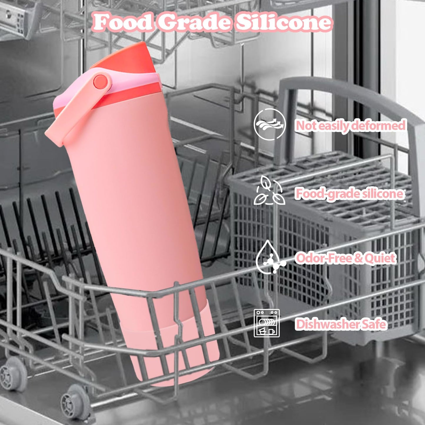 Kaitiaki Silicone Boot for Owala 30oz & 40oz FreeSip Sway Bottles & Tumblers - Non-Slip, Scratch-Resistant, Stability Enhancer, Available in 12 Colors (Angel Food Cake)