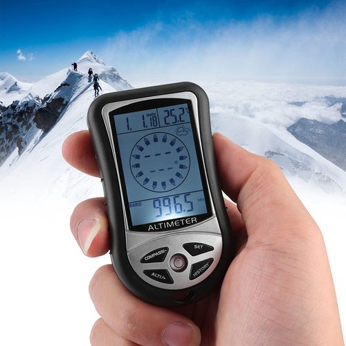 LOCADENCE Barometer Altimeter Compass, Multifunctional Electronic Digital Outdoor Altitude, Portable Sports Barometer for Outdoor Enthusiasts