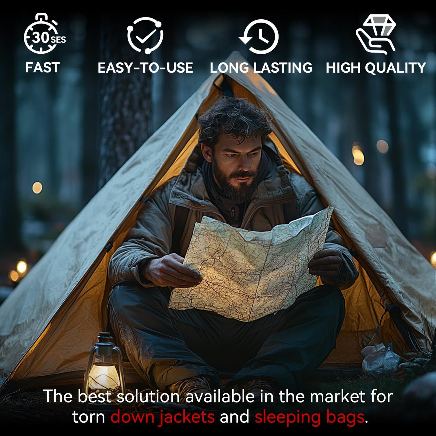 Harsgs Down Jacket Repair Patches, Self Adhesive Nylon Repair Patch, Pre-Cut Waterproof Repair Patches for Down Jackets Coats Clothing Tents Sleeping Bags, Blue 8pcs