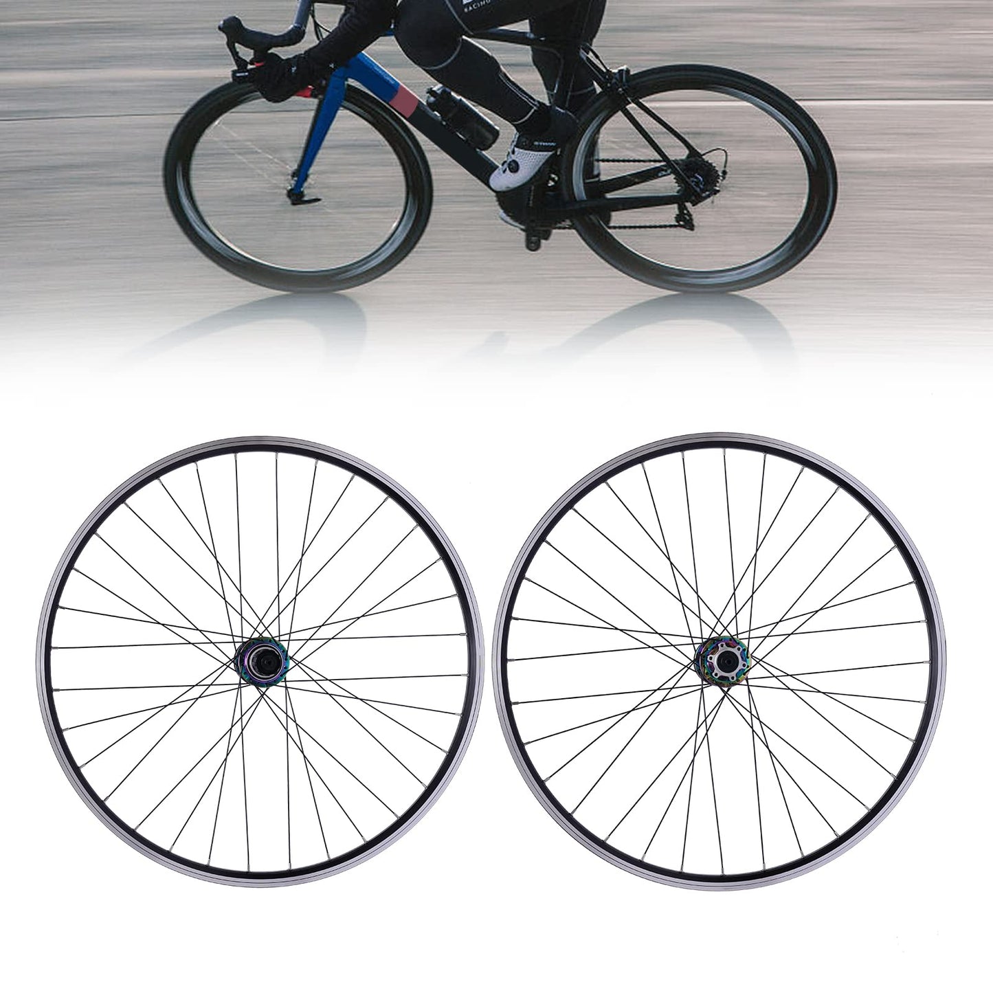 27.5" Mountain Bike Wheelset, Aluminum Alloy Rim 32H High Strength Bike Wheels, Dual-Six-Hole Disc-Brakes, Compatible 7-12 Speed Cassette