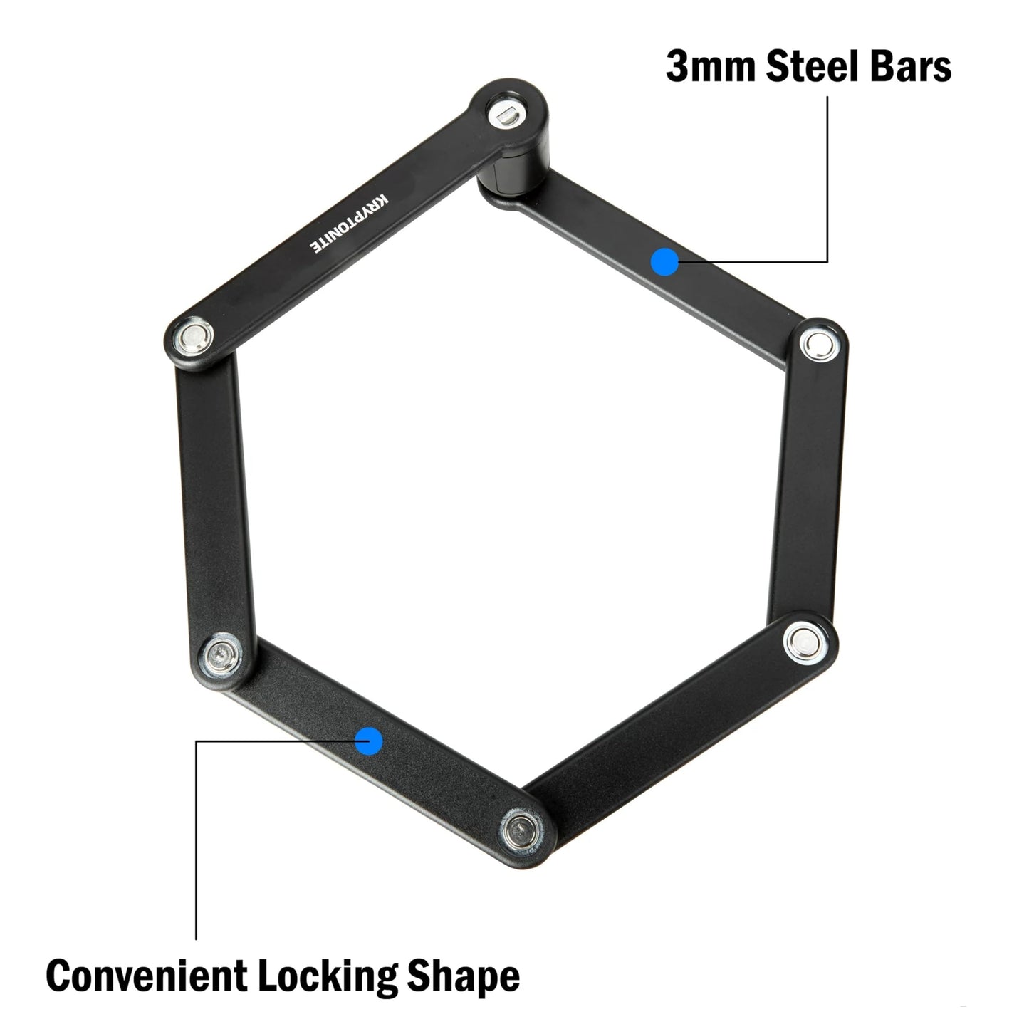 Kryptonite Folding Bike Lock, Compact Lightweight High Security Anti-Theft Foldable Bicycle Lock with 2 Keys and Mount for E-Bikes Scooter Road Mountain Bikes, 88.4cm (34.8 in)