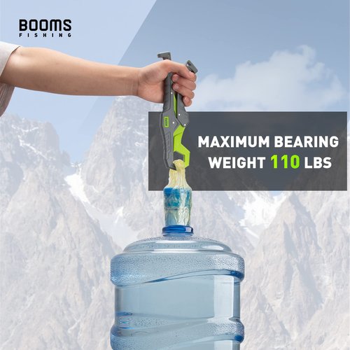 Booms Fishing G05 Fish Lip Gripper Saltwater, 9.4" Plastic Catfish Grippers Pliers, Fish Grabber Tool with Lanyard, Fish Grips for Kayak Fishing Accessories, Great Fish Holder for Caught Fish, Green