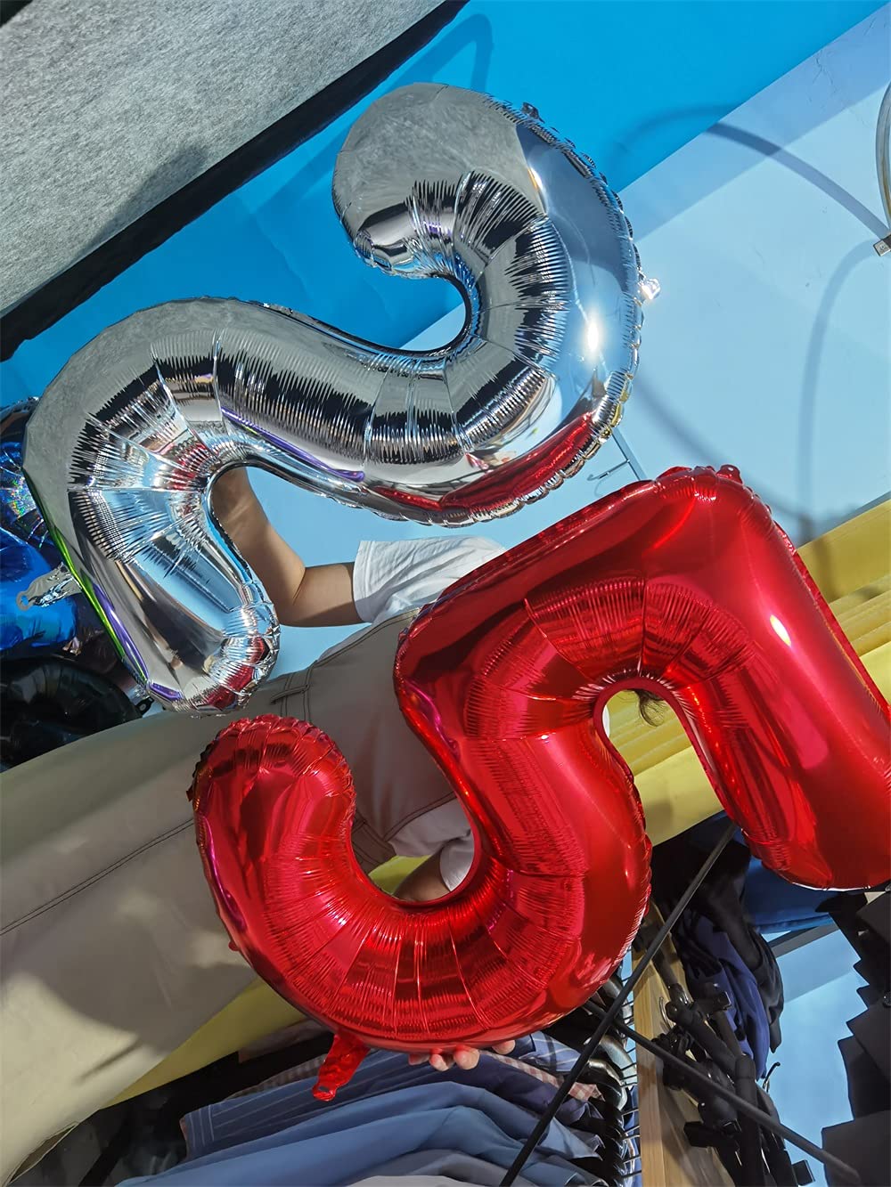 32 Inch Red Number 7 Balloons Foil Ballon Digital Birthday Party Decoration Supplies (Red Number 7 Balloon)
