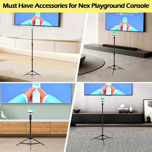 BQDQYBS Tripod Stand for Nex Playground Console, Perfect for Nex Playground Game System for Kids & Families, Adjustable Height Stable Holder for Viedo Games in Indoor & Outdoor