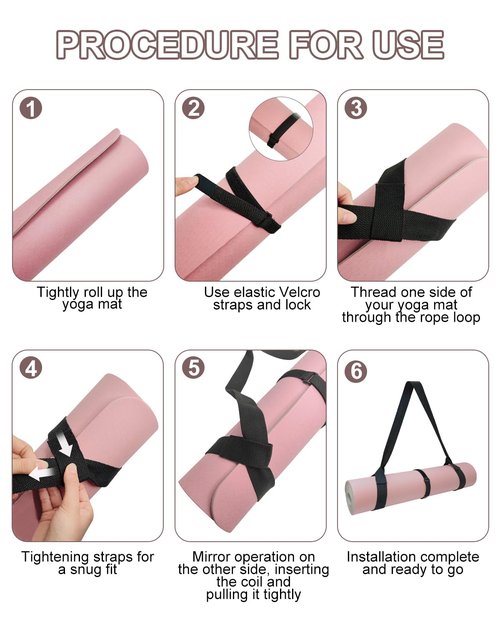 Fyroxx Yoga Mat carrier, premium yoga strap for carrying yoga mats with adjustable Velcro strap, suitable for carrying most sizes of yoga mats, free your hands, soft and durable
