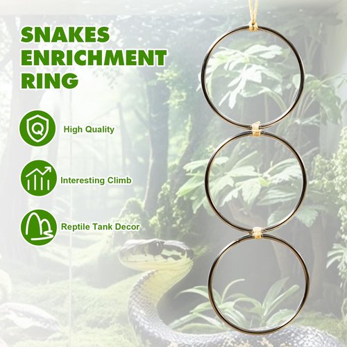 Swirge Snake Climbing Rings, Snakes Enrichment Toys, Ball Python Tank Accessories, Swing Climbing Hoop Chain for Ball Python Corn Snake
