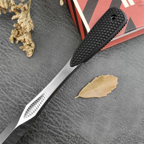 XBOSAI 3.46" Fixed Blade Knife with Sheath, 440C Stainless Steel Rubber Handle Straight Knives, Outdoor knife for camping, Hiking, Fishing and Everyday carry