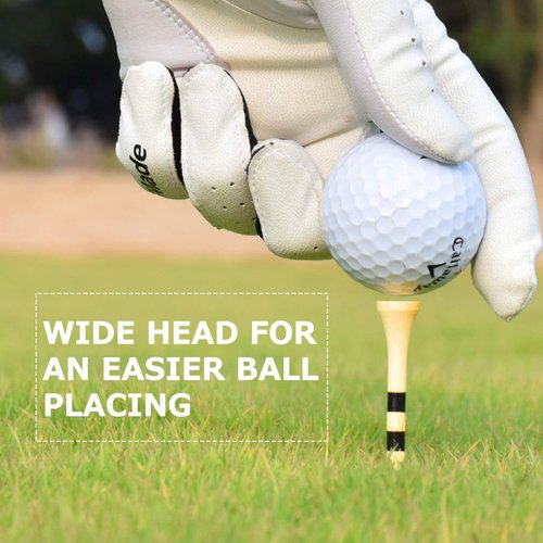 SAPLIZE Bamboo Golf Tees 150 pcs (3-1/4"), Biodegradable Material, More Durable and Stable, Reduce Side Spin and Friction