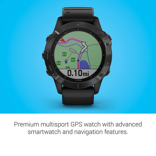 Garmin Fenix 6 Pro, Premium Multisport GPS Watch, Features Mapping, Music, Grade-Adjusted Pace Guidance and Pulse Ox Sensors, Black (Renewed)