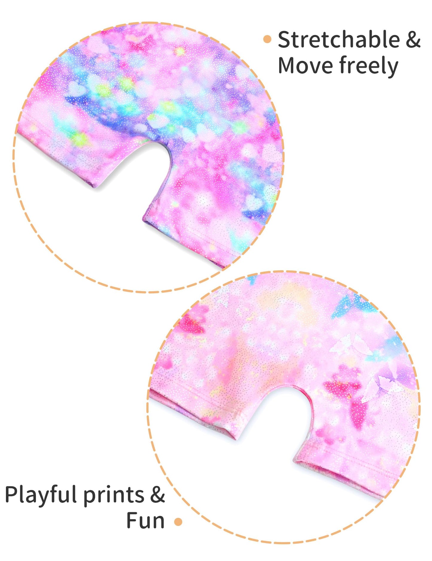 Nokecina Girls Gymnastics Leotards Size 5-6 Years Old Shiny Blue Pink Sleeveless Gym Outfits Biketards