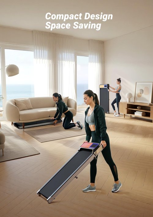 Walking Pad Treadmill, Portable Treadmills for Home, 2.5 HP Quiet Under Desk Treadmill with 5% Incline, 265 Lbs Capacity, 15" X 35.4" Running Belt Walking Pad, Home Office Walking