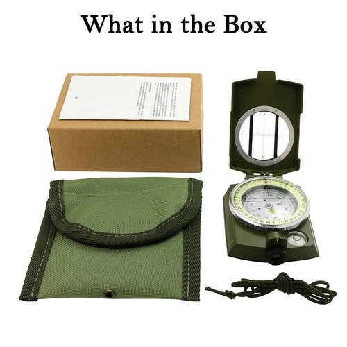 Compass, Hiking Compass for Survival with Lensatic – Waterproof Durable and Pocket-Sized