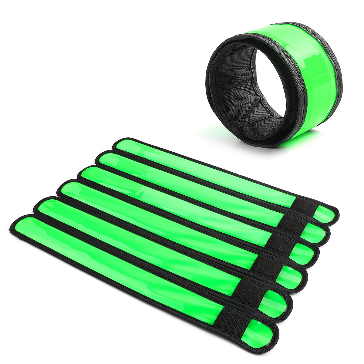 esonstyle Pack of 6 LED Light Up Band Slap Bracelets Night Safety Wrist Band for Cycling Walking Running Concert Camping Outdoor Sports