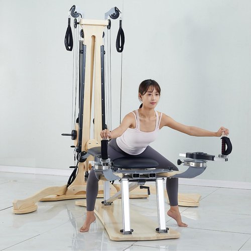 SwAcch Professional Maple Wood Pulley Tower Pilates GYRO Equipment Pilates Reformer for Studio Spine Corrector for Beginner Yoga Aid Equipment Ergonomic Design