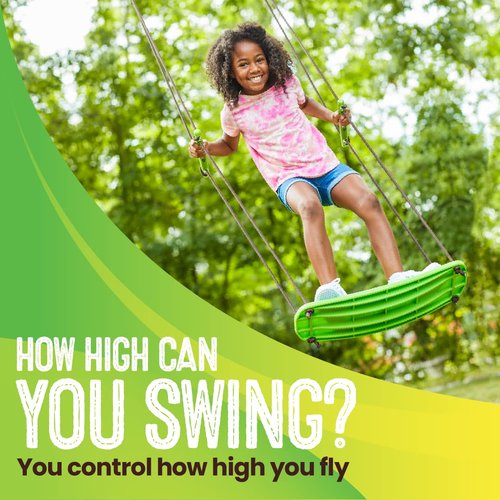 Swurfer Kick Stand Up Tree Swing Swingset Outdoor for Kids with Adjustable Handles, Weatherproof, Easy Installation, 200 lbs, Ages 6+, Green