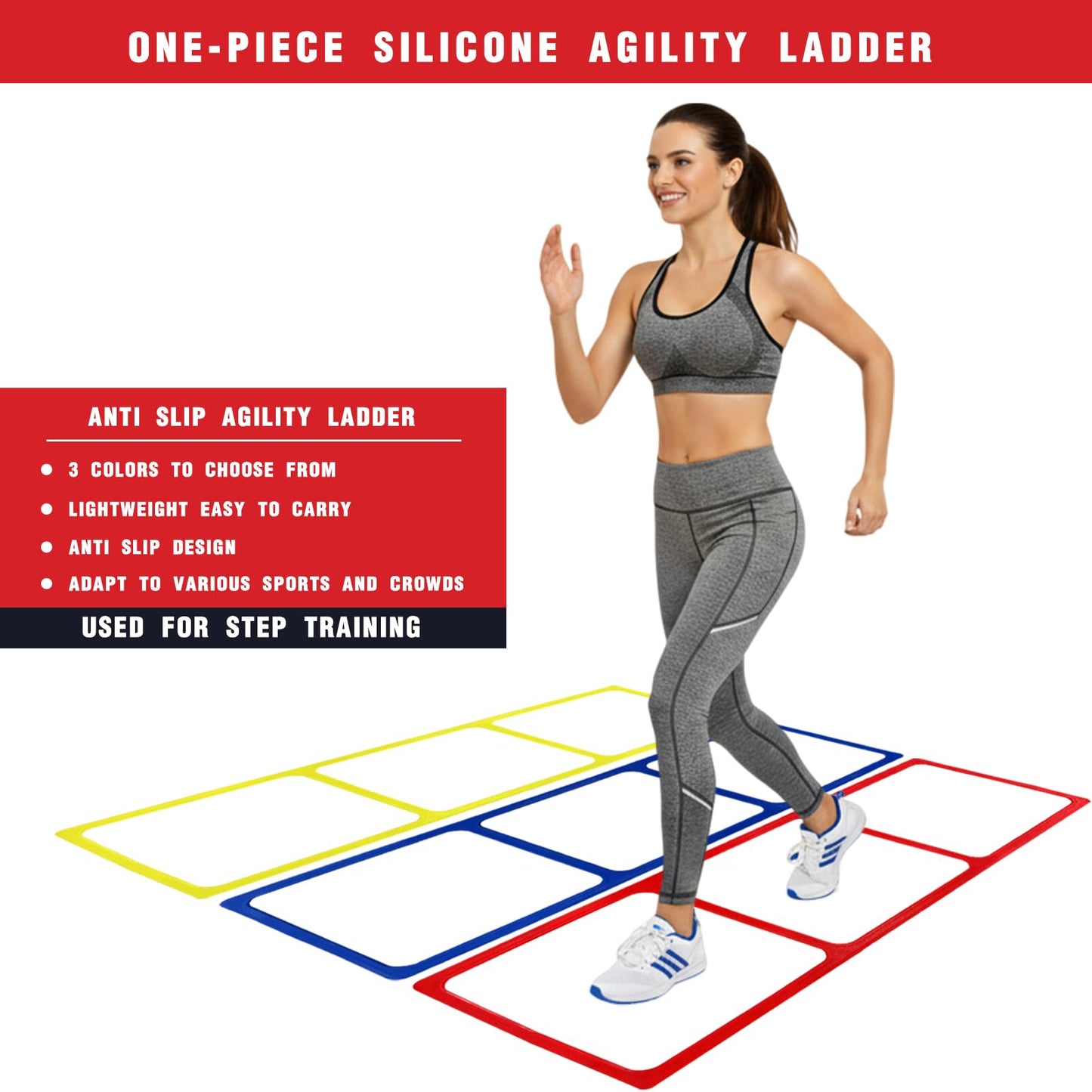 bibahala One-Piece Silicone Agile Ladder 1 PC Suitable for Sports & Fitness Step Training Soccer Footwork Practice Street Dance Step Training Auxiliary Kit for Various Indoor and Outdoor Floor Areas