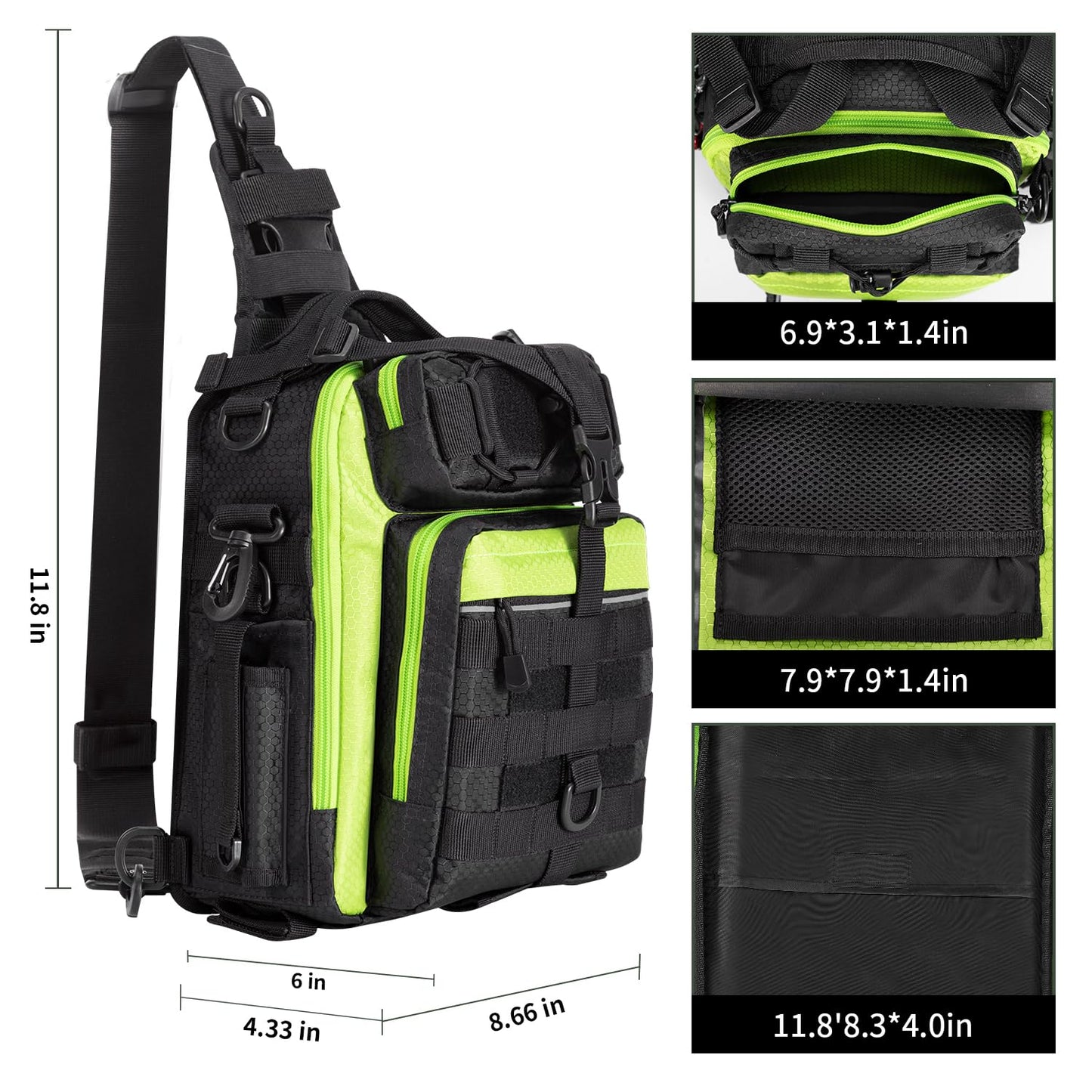 BLISSWILL Fishing Backpack with Rod Holder Tackle Bag Gear Bag Fishing Gifts for Men