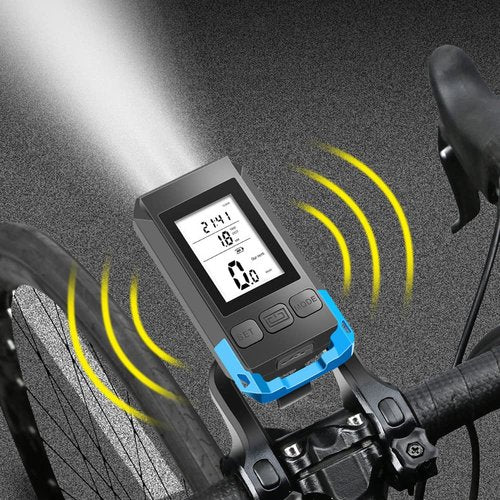 Maiju USB Rechargeable Waterproof Bike Speedometer Wireless Speed Meter Speed Meter with Light and Horn Bike Cycling Speedmeter Full Screen Backlight Cycling Accessory Speed Meter Multifunctional