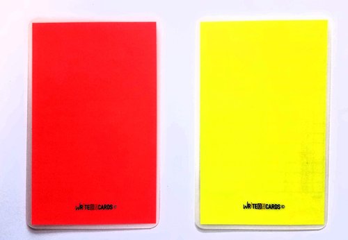 WRITEonCARDS Rewriteable Referee Cards for Soccer, (Discontinued Style), Bright NEON Set