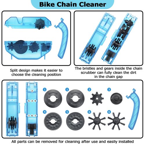 focopot Bike Cleaning Kit Including Bicycle Chain Cleaner Degreaser,Cycling Chain Lube,Cleaner Brush Tool,Scrubber,Suitable for Mountain/MTB,Ebike,Road Bike and Trail Bikes
