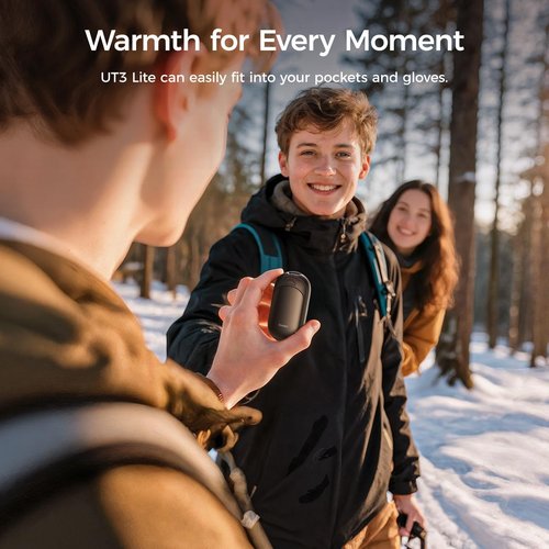 OCOOPA Magnetic Hand Warmers Rechargeable 2 Pack, Fast-Heat, UL Electric Portable Pocket Heater, Ultra-Thin Gloves, Hunting Accessories, Golf, Camping Gear, Women Purse Must Haves, Men Gifts, UT3 Lite
