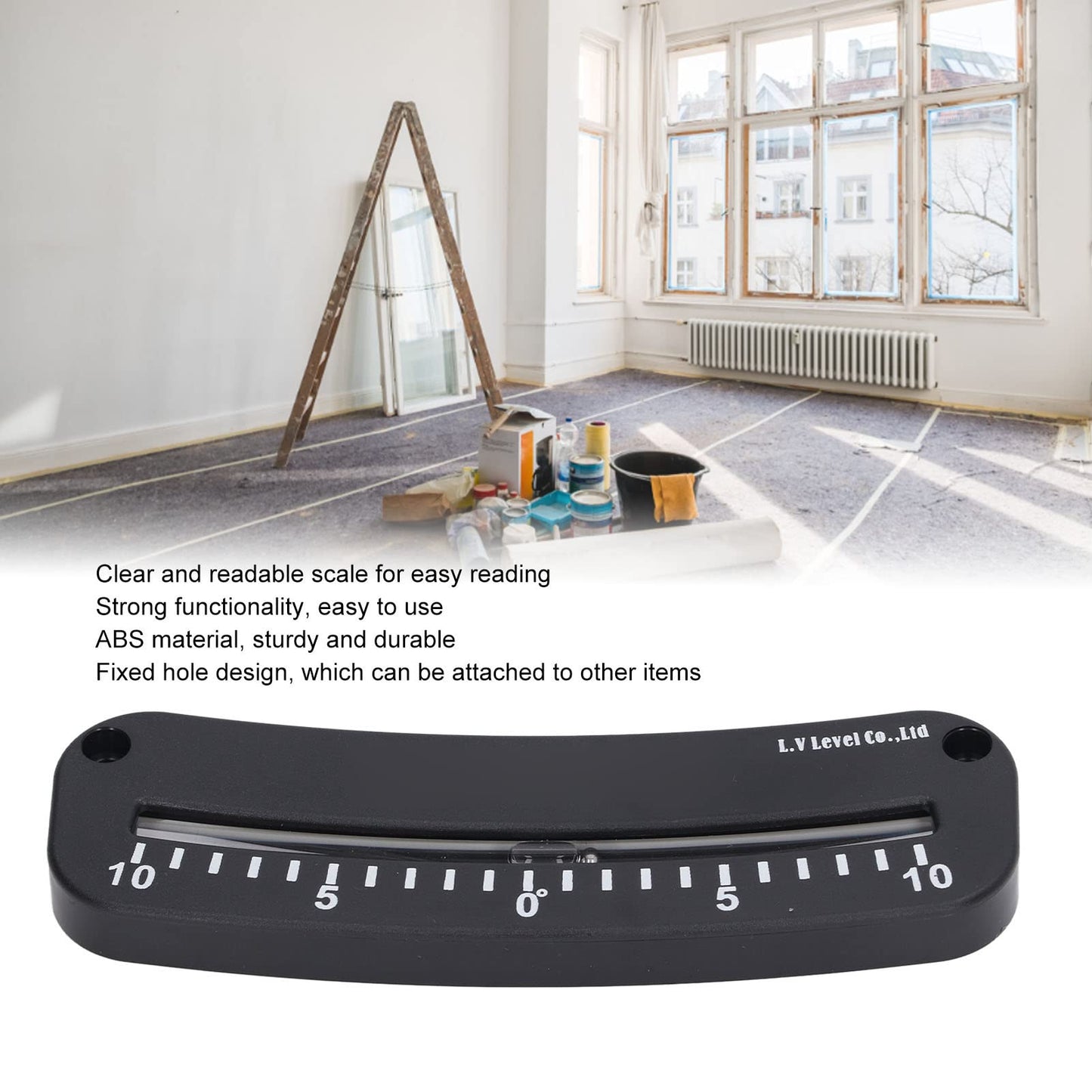 Inclinometer, Clear Scale Tube Clinometer Accurate Measurement ?10° to 0° to 10° Impact Stable for Boat