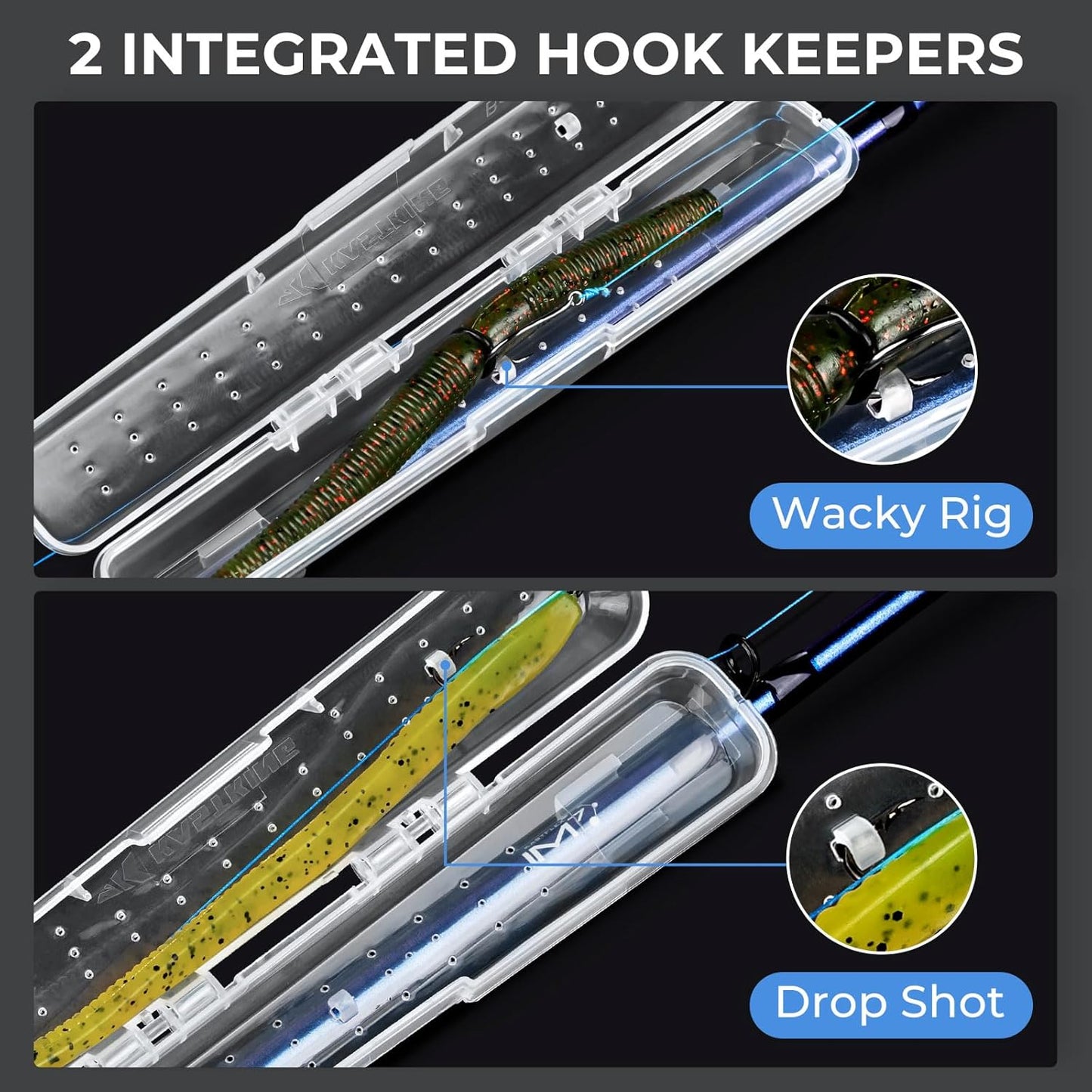 KastKing Bait Kapsule – Lure Cover with Vent Holes, Protects Hooks, Multiple Sizes (S, M, L, Jumbo,Drop Shot) - Multiple Attachments for Freshwater & Saltwater Fishing Gear. Patent Pending.
