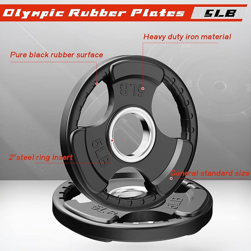 RitFit 2-Inch Olympic Rubber Weight Plates – 2x5LB Variation of THIS listing