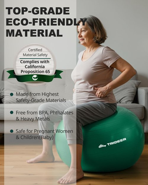 Trideer Exercise Ball for Physical Therapy & Workout - Swiss Ball for Core Strength, Flexibility & Balance
