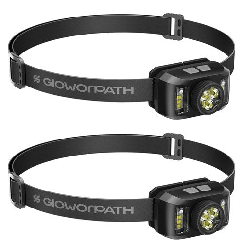 Rechargeable Headlamps Flashlight,1200 Lumens Super Bright LED Head Torches,Sensor Control, 6 Light Settings, IPX5 Waterproof & Lightweight, Ideal for Camping, Running & Hiking Outdoor (2, black)