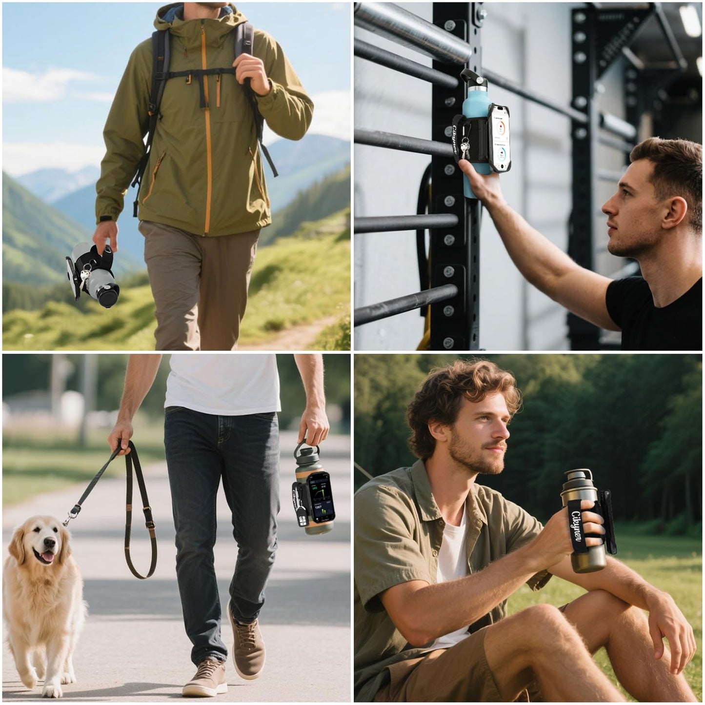Cikyner Magnetic Water Bottle Holder Strap, with Handle, 360° Rotatable