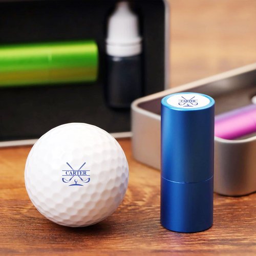 Sunamd Personalized Golf Ball Stamp, Custom Golf Ball Marker Stamp, Create Your Unique Mark on Golf Balls, Waterproof Golf Ball Stamper, Golf Accessories Customized Gifts (Black)