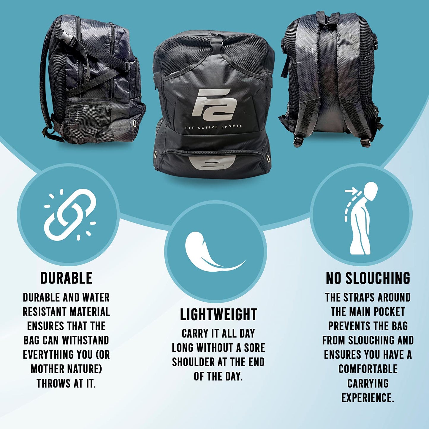 Fit Active Sports Backpack For Football, Basketball, Soccer, & Volleyball - Multifunctional Sports Equipment Bag