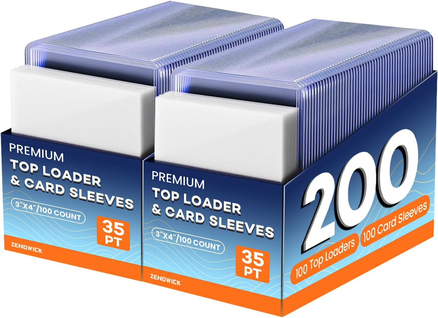 200 Card Sleeves Top Loaders for Cards, 3" x 4" Hard Plastic Toploaders, Baseball Card Protectors, Trading Card Holder for Football Sports Cards (100 Toploaders + 100 Penny Sleeves)
