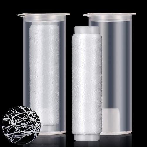 Skylety Fishing Thread Nylon Elastic Invisible Magic Fishing Line Bait Thread 0.2 mm Length 656 Feet Per Spool Stretchy Bait String Line Clear Storage Case(2 Pieces)