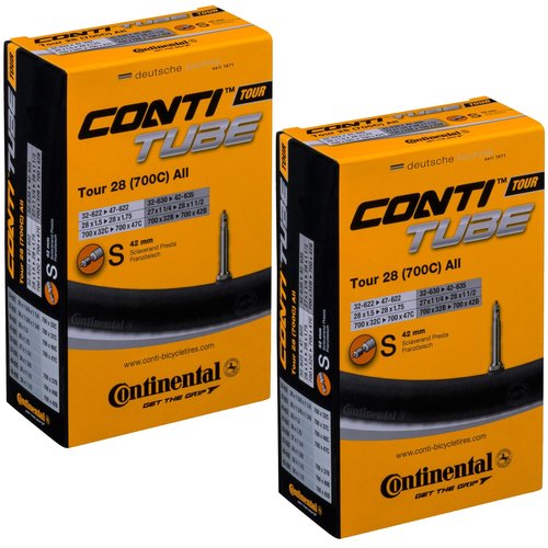 Continental Tour 28 700x32-47 / 28x1.5-1.75" - 42mm Presta Valve - Pack of 2 Tubes