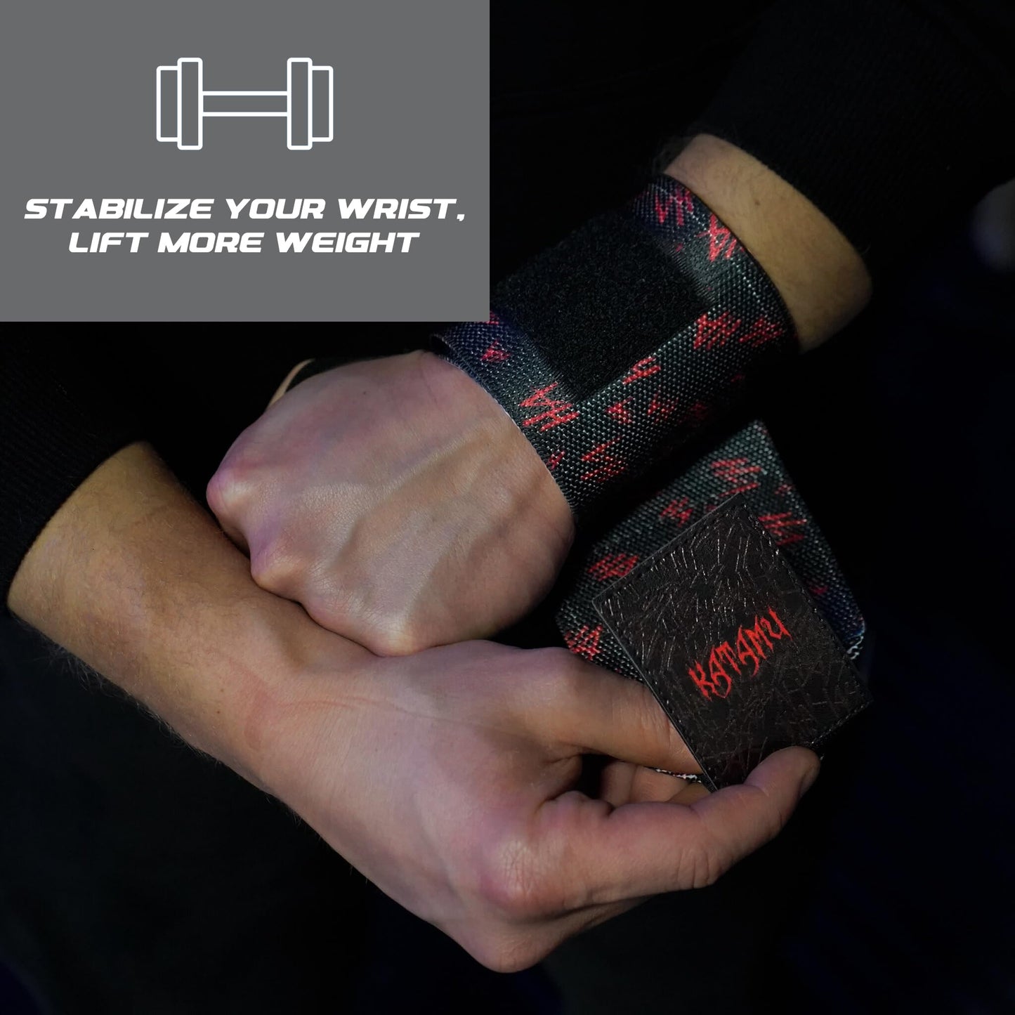 Katamu | Premium Wrist Straps | Wrist Support for Weighlifting, Powerlifting and Bodybuilding (Joker - Why So Serious Large)