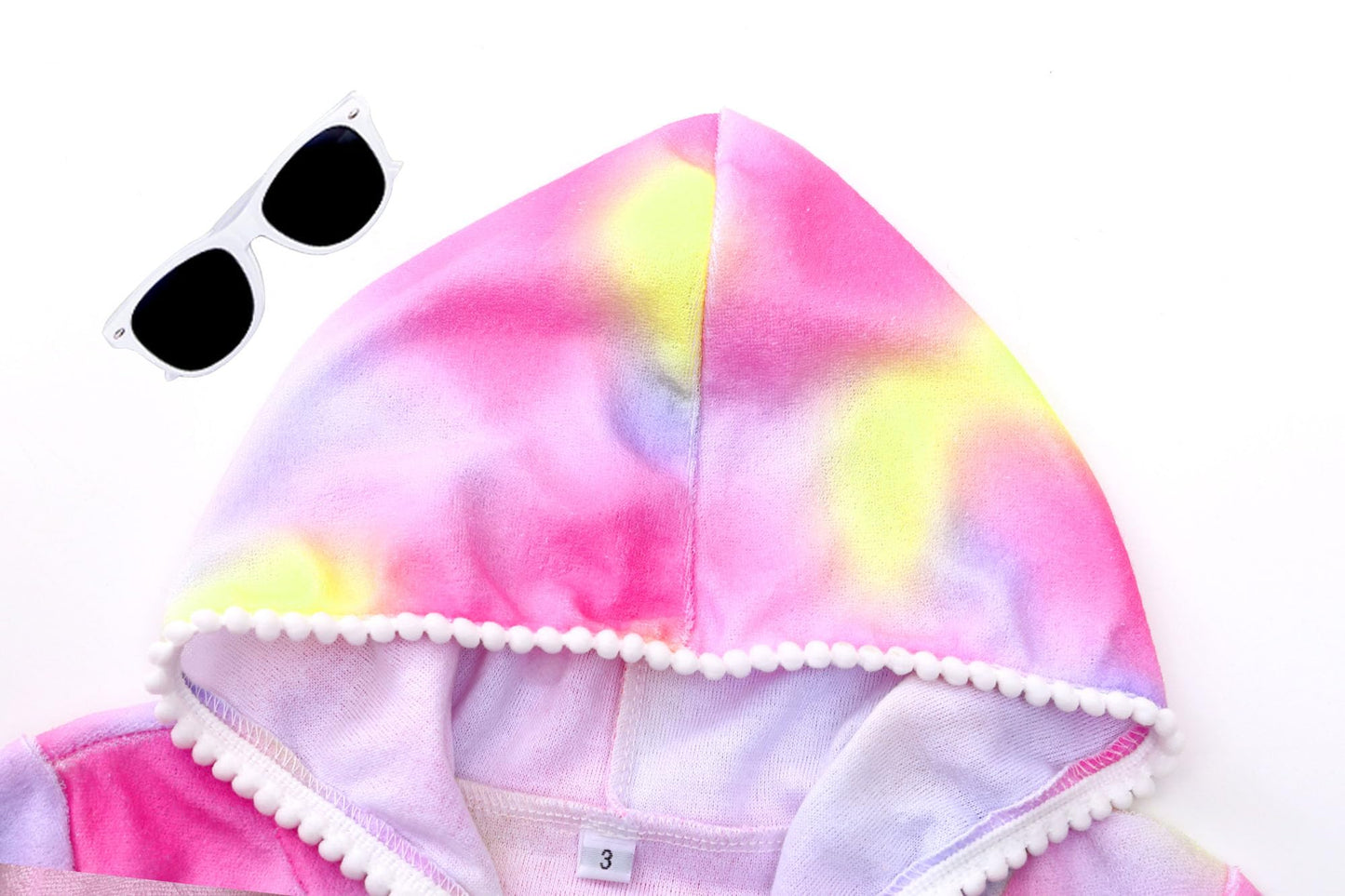 LUCKYGAL Tie Dye Girls Swimsuit Cover Up Kids Swim Coverup Terry Zip-Up Beach Pool Clothes,3t 4t