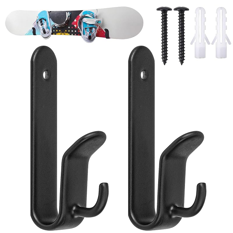 Upgrade 2 Pack Snowboard Wall Mount Clips - Horizontal Display Hangers