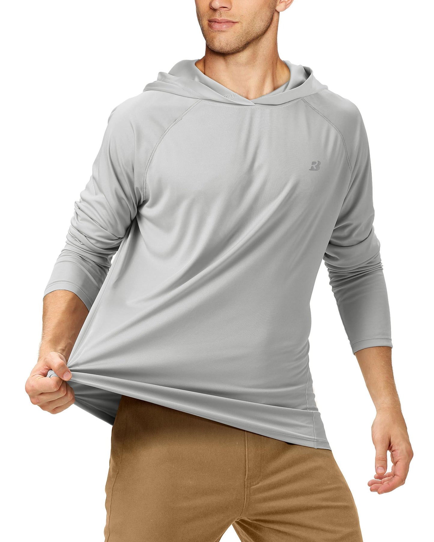 Roadbox UPF 50+ Fishing Shirts for Men Long Sleeve Sun Protection Lightweight Outdoor UV Hoodie Hiking Shirts