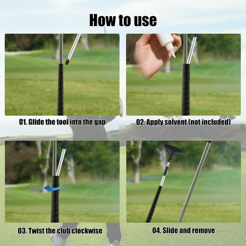 Golf Grip Removal Tool & Golf Grips Tape Remover, V-Groove Grip Remover Saver Durable Repair Tool for Easy Club Regripping Essential Accessories