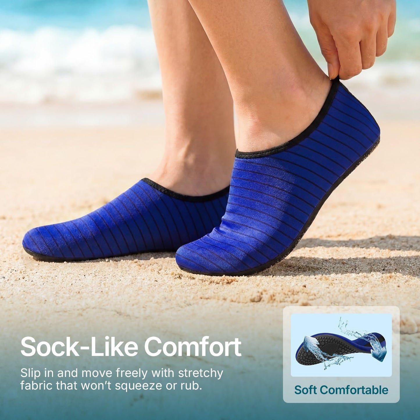Water Shoes for Women Men Quick-Dry Aqua Socks Swim Beach Barefoot Yoga Exercise Wear Sport Accessories Pool Camping Must Haves Adult Youth Size 5-6Women/4-5Men